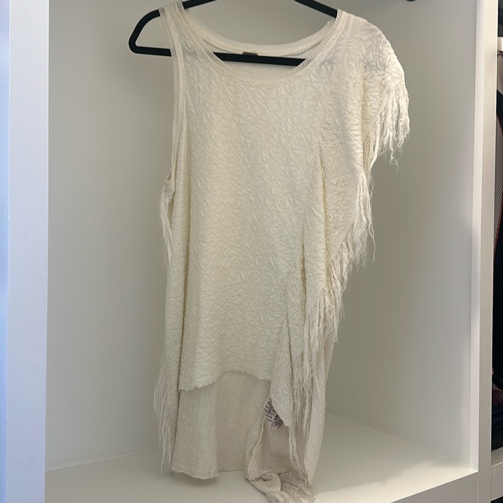 Free People Asymmetrical Tank with Frayed detailing